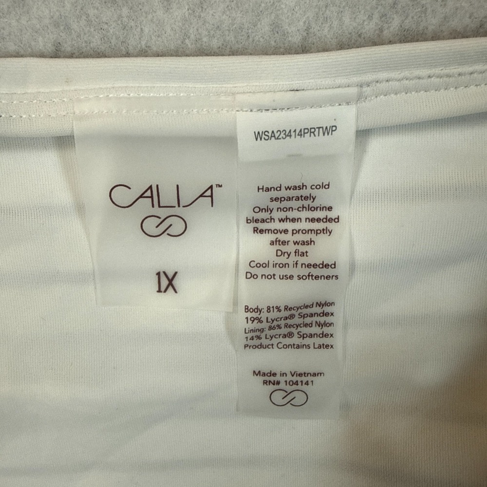 Calia Coastal Stripe Wide Band Bikini‎ Bottom Womens XL White Navy NWT - Picture 4 of 7